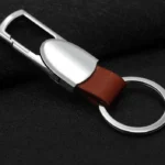 Läder nyckelring – Liten Vapensköld-Karbinhake